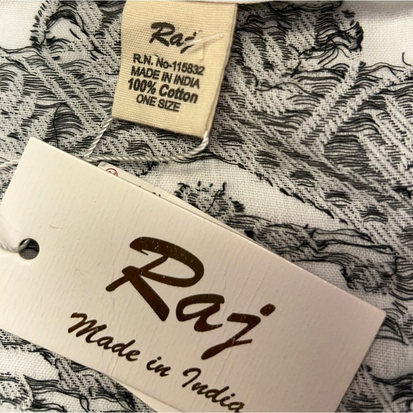 Raj Kaftan Elegant Black and White Women's kaftan/kimono/tunic One Size - Picture 7 of 8